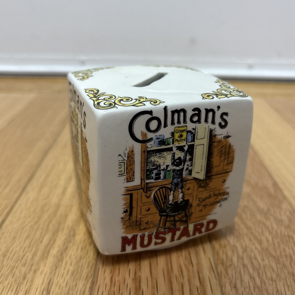 Colmans‎ Mustard Ceramic Piggy Bank Victorian Advertisements Kitchen Decor